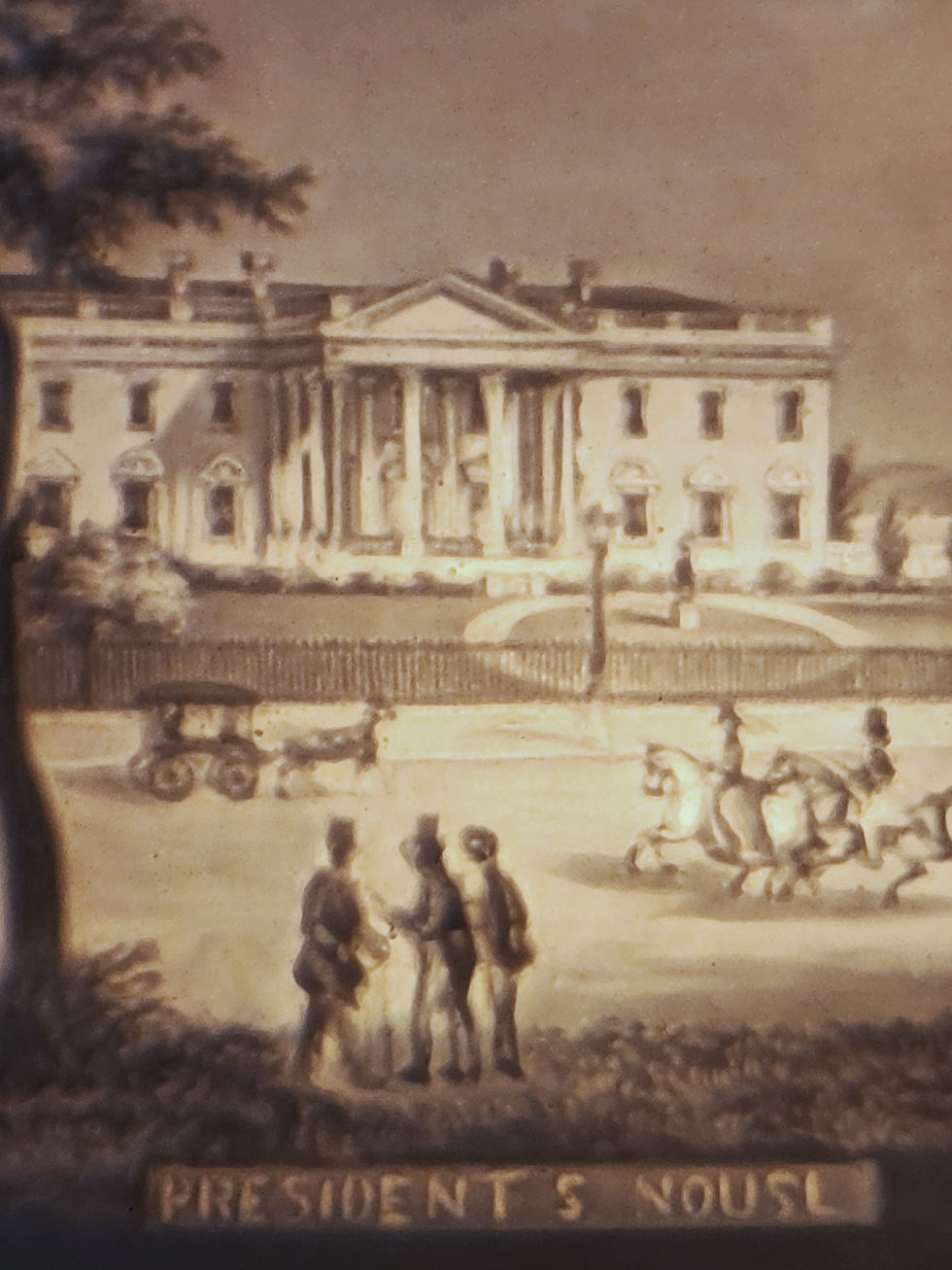 Thumbnail: Lithophane SHADE, PPM, American, White House, Mt Vernon, Niagara Falls, Bay, 12"