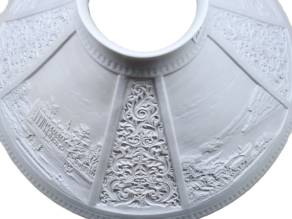 Thumbnail: Lithophane SHADE, PPM, American, White House, Mt Vernon, Niagara Falls, Bay, 12"