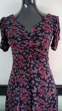 Dark floral jersey dress