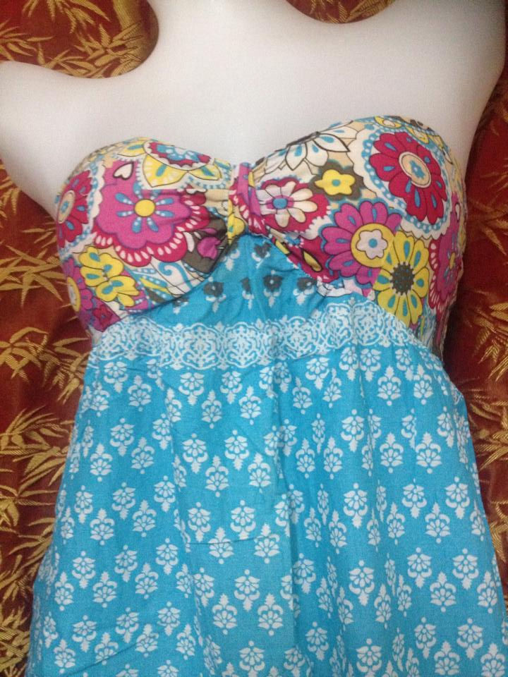 Blue floral tube dress