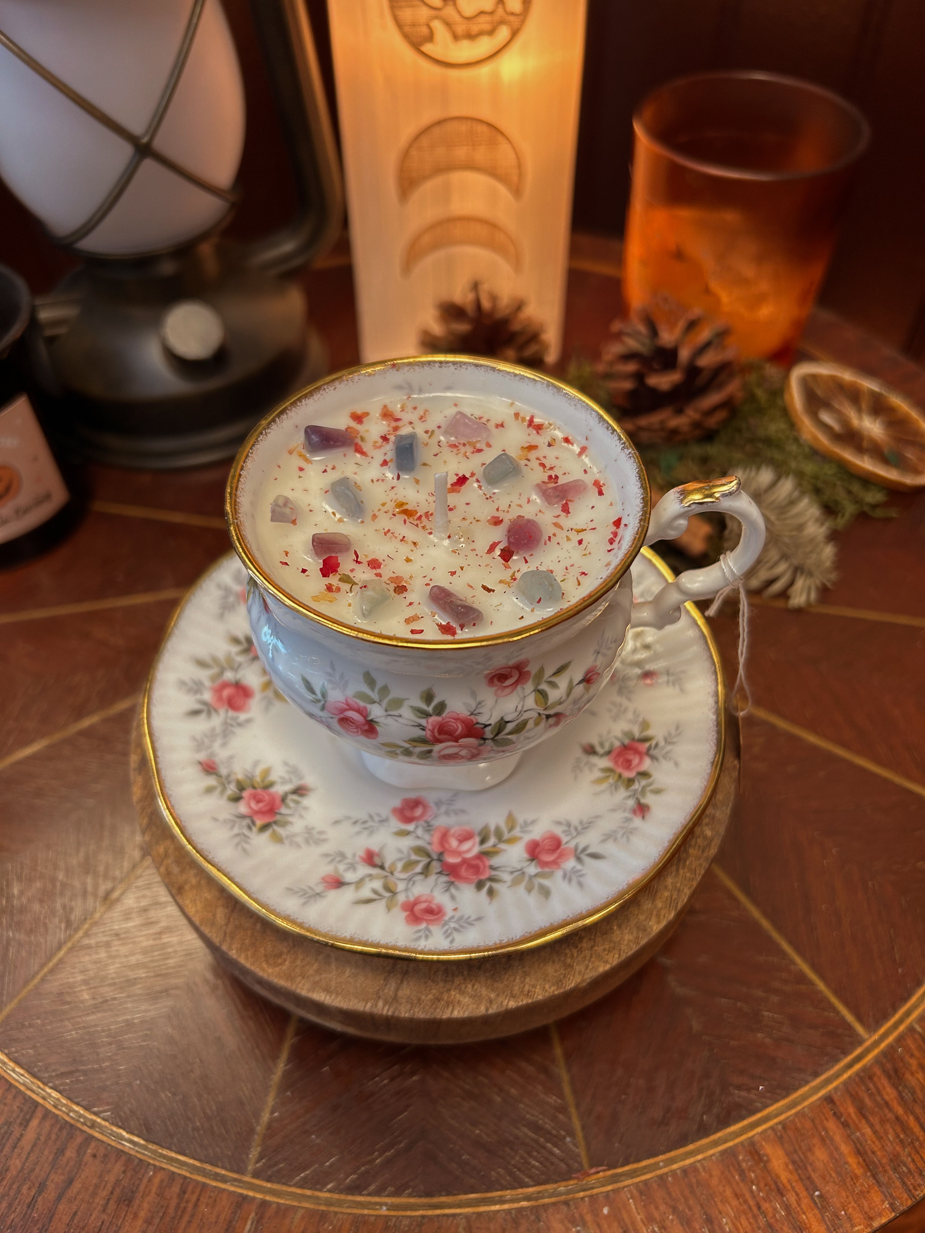 Bougie tasse de brocante
