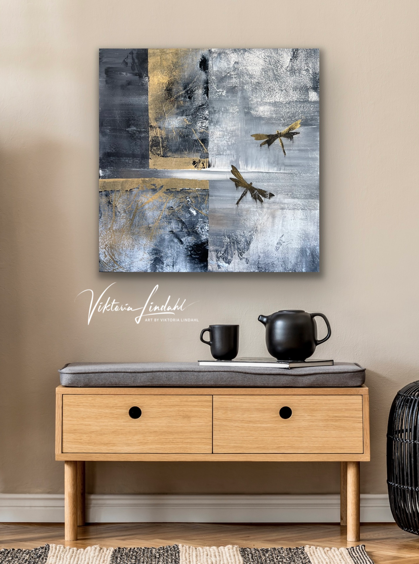 Dragonfly" 50x50cm deep edge