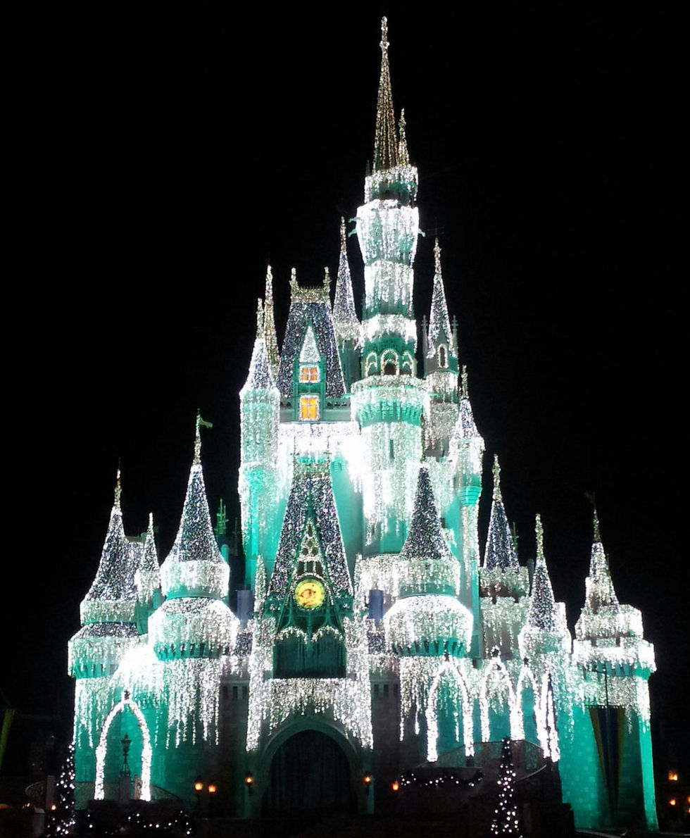 cinderells'a castle at holiday time