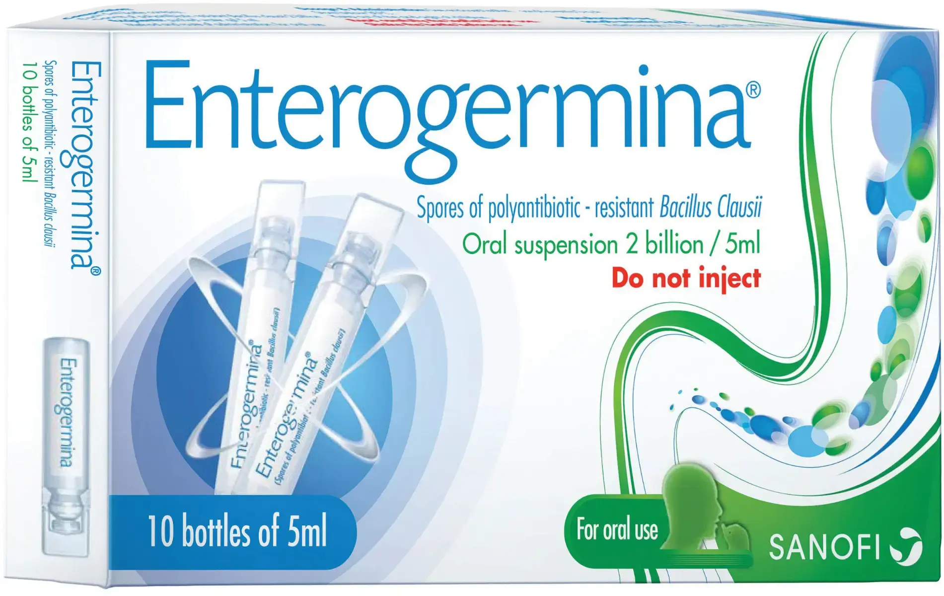 Enterogermina Oral Suspension 2 Billion / 5ml 10 Bottles