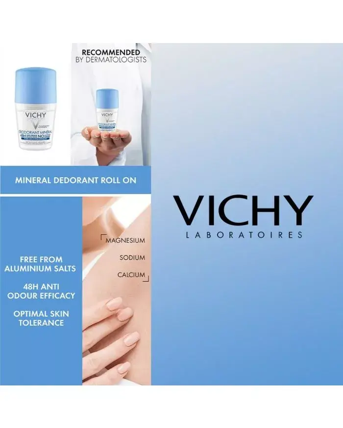 Thumbnail: Vichy 48 Hours Anti-Odour Aluminum Free Mineral Deodorant Roll-On 50ml