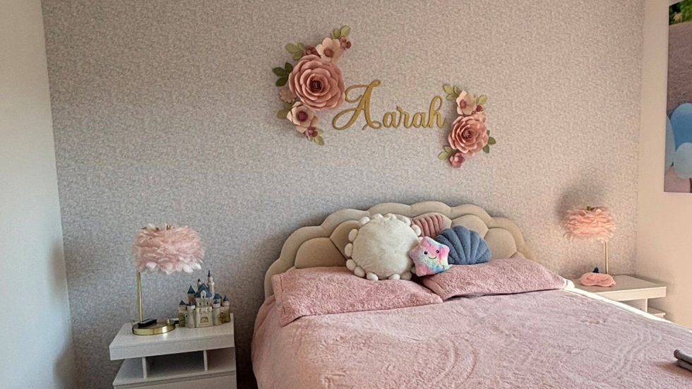 Bed room with blue wall