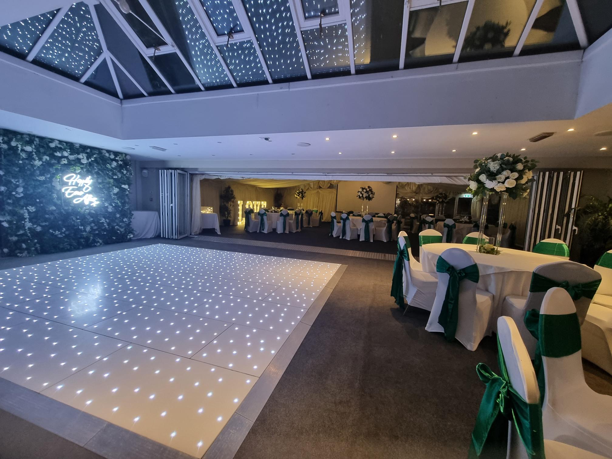 LED dance floor and wedding reception