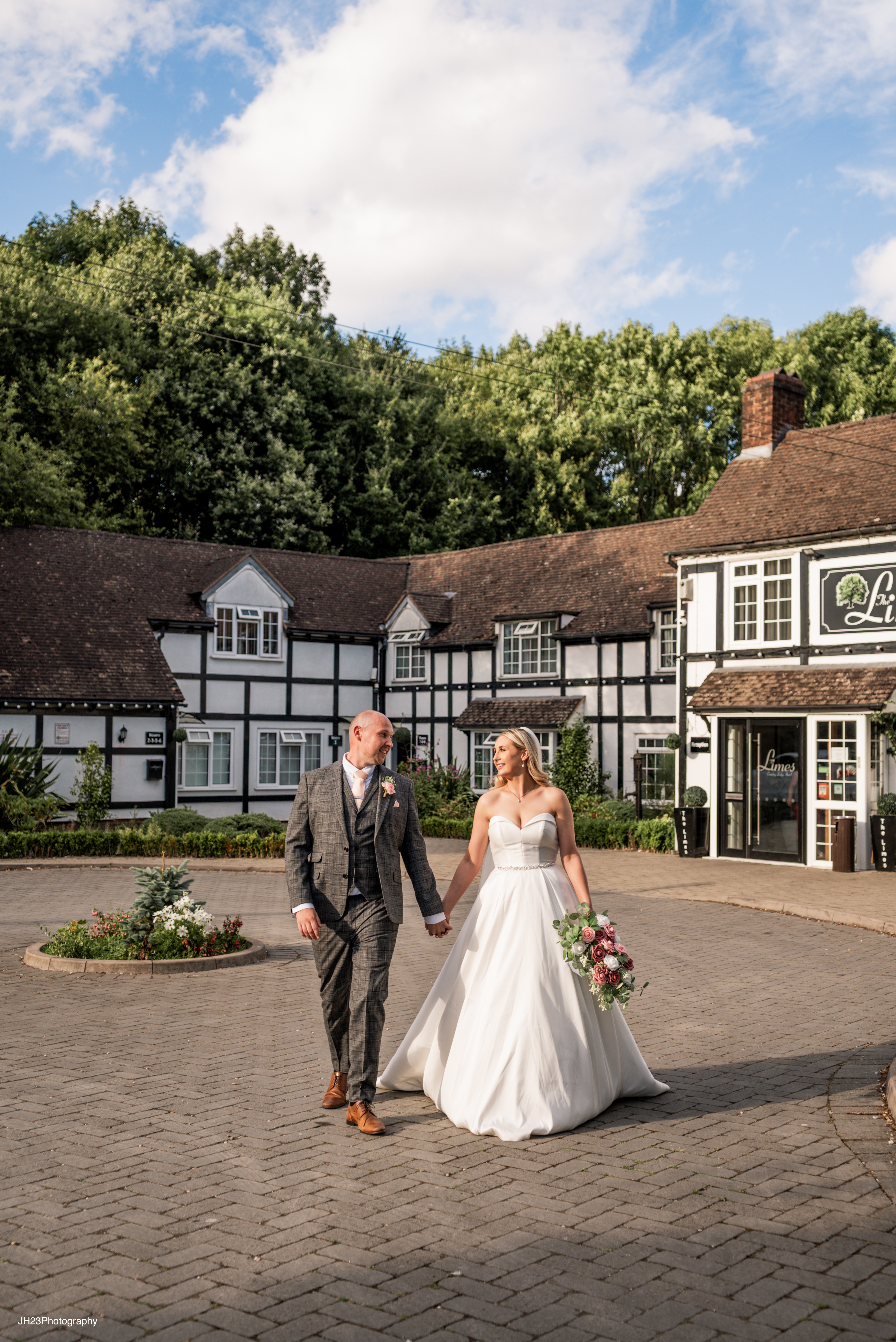 Happy wedding couple at The Limes