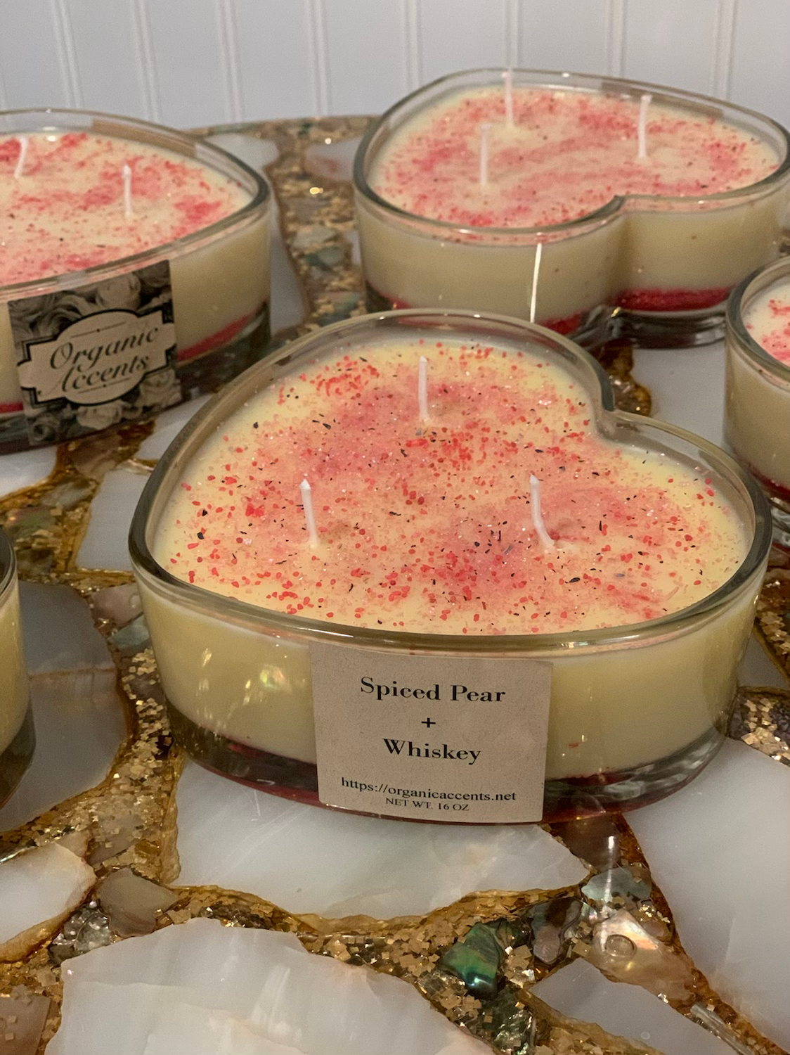 Spiced Pear + Whiskey Heart Candle