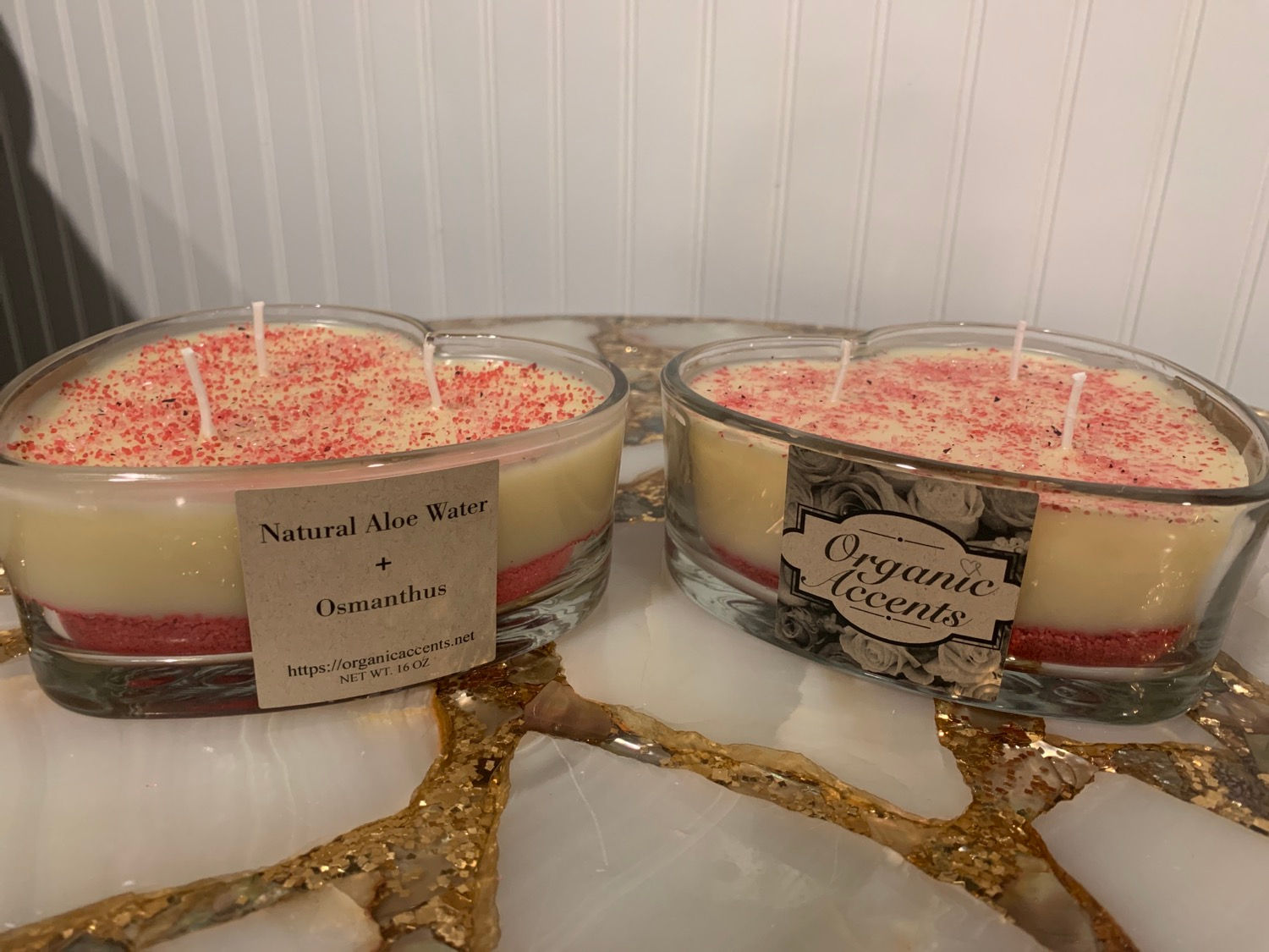 Natural Aloe Water + Osmanthus Heart Candle