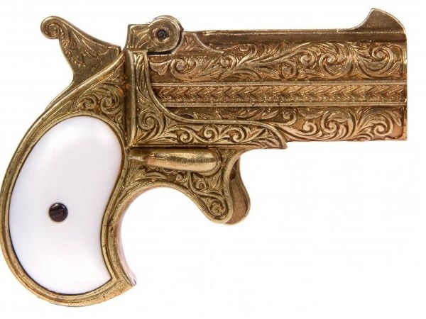 Denix 1866 Gold Leaf Engraved Derringer Non-Firing Gun
