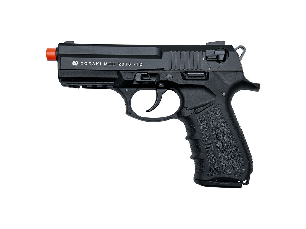 ZORAKI M2918 Semi Automatic 9mm Front Firing Blank Gun, Black