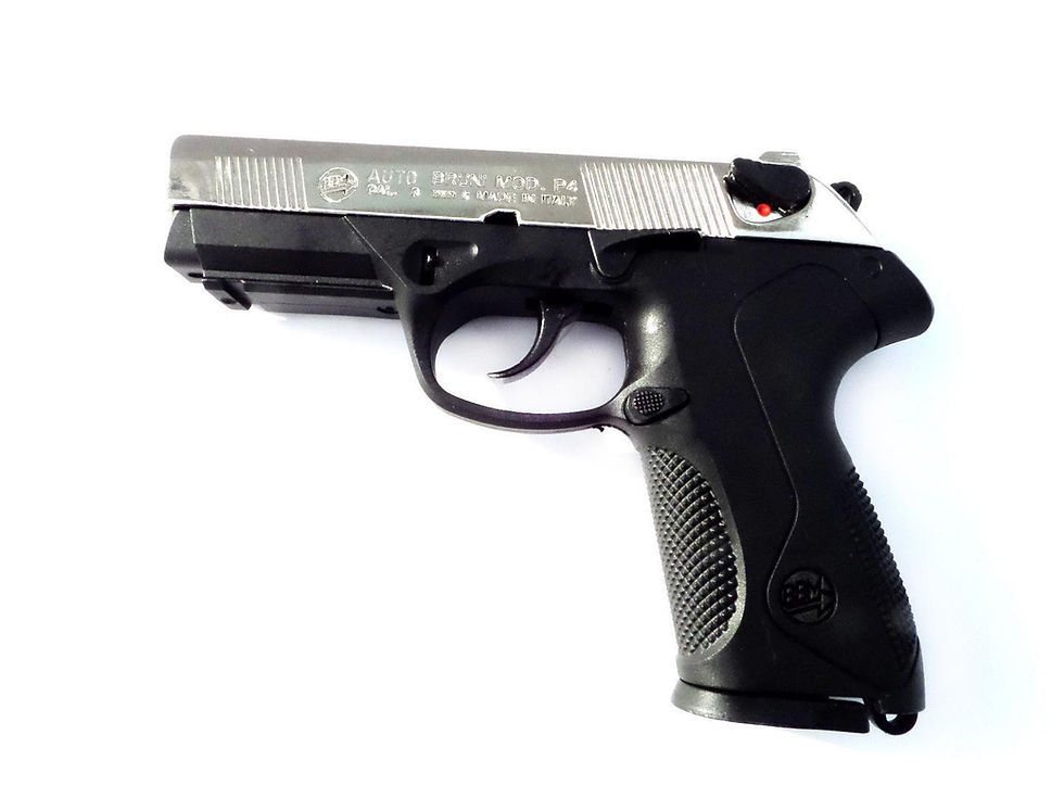 Bruni 9mm P4 Storm Blank Firing Gun in Nickel Finish