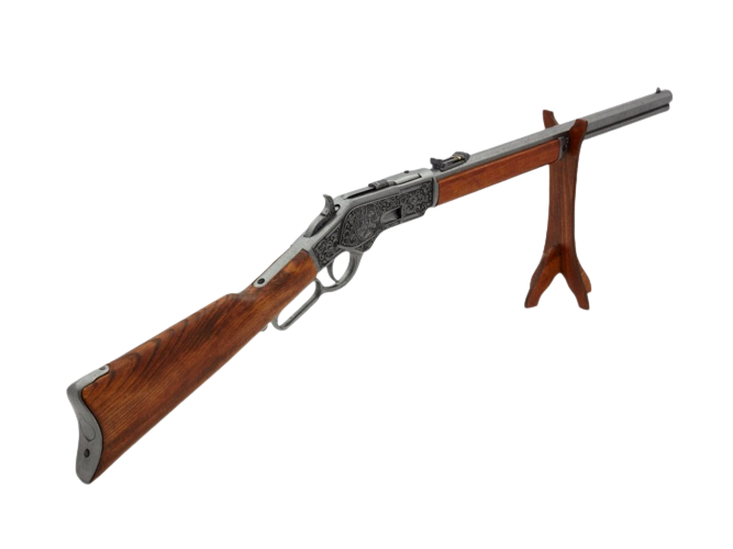 Miniaturebillede: Denix Winchester 1873 Silver Engraved Lever Action Non Firing Rifle