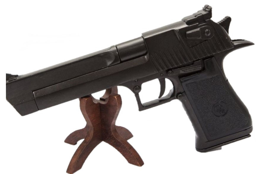 الصورة المصغرة: Denix Desert Eagle M1982 Non Firing Prop Gun in Black left side view