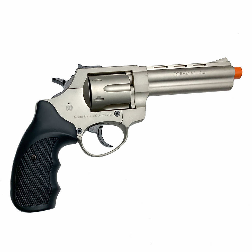 ZORAKI R1 4.5 -Inch Barrel Front Firing Blank Revolver, Satin