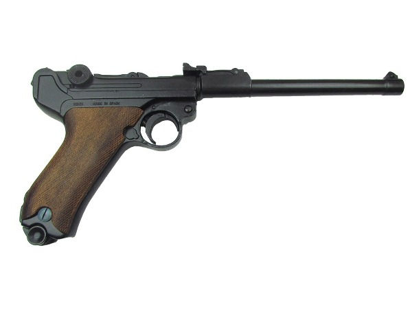 Miniatura: Denix German Luger Lange Pistole 08 Non Firing Gun With Wood Grips