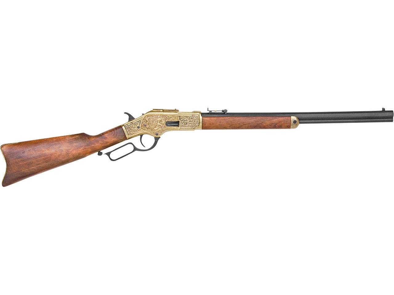Denix Winchester 1873 Brass Engraved Lever Action Non-Firing Prop Rifle right side
