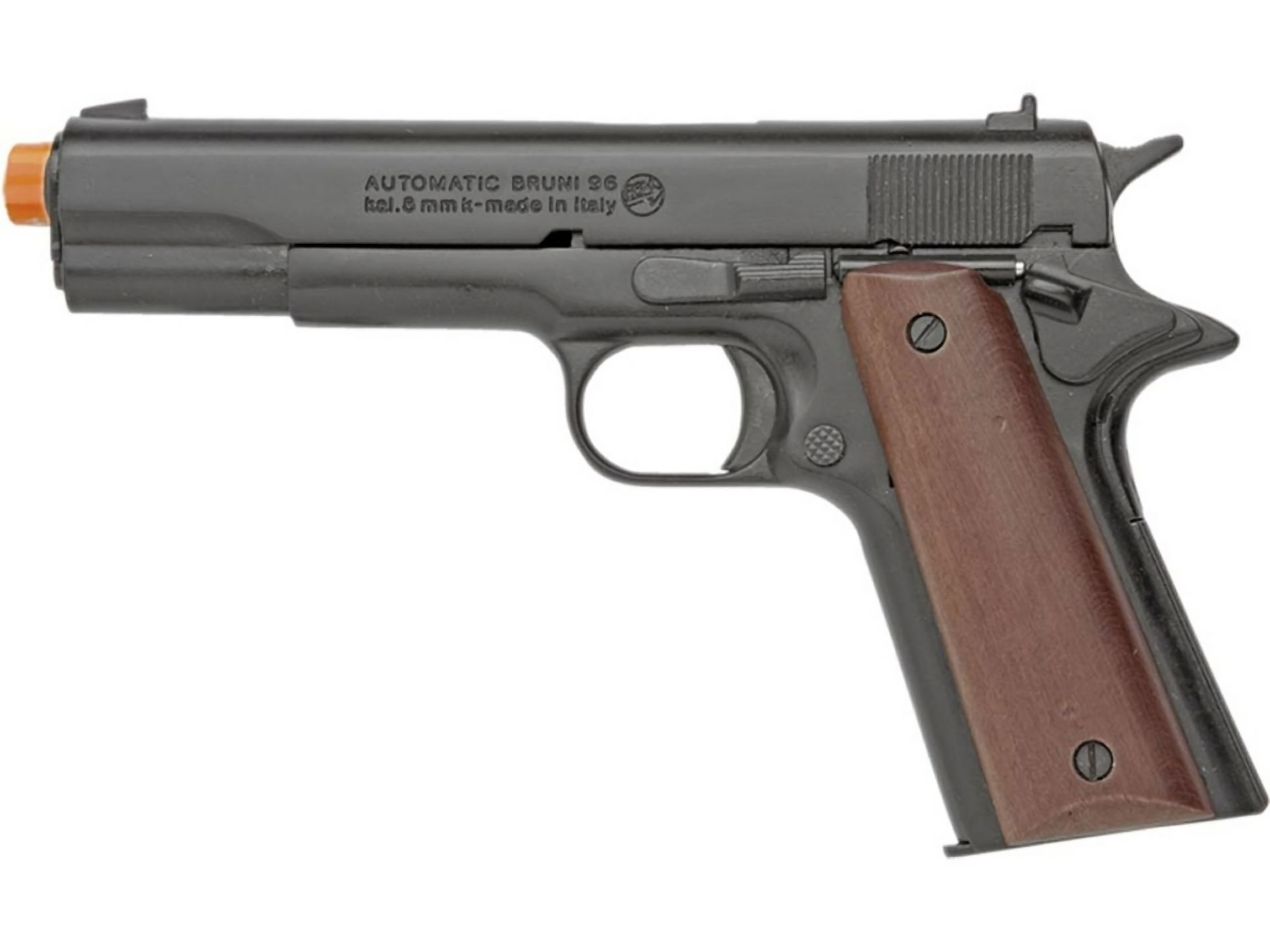 Bruni M1911 8mm Front Firing Blank Gun, Black