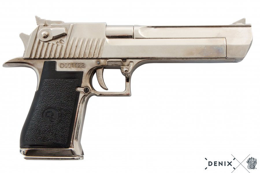 Denix Desert Eagle M1982 Non Firing Prop Gun in Nickel Finish