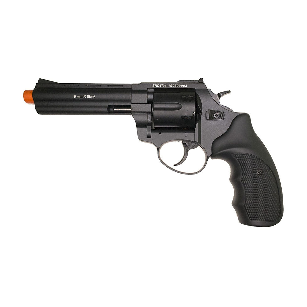 ZORAKI R1 4.5-Inch Barrel Front Firing Blank Revolver, Black