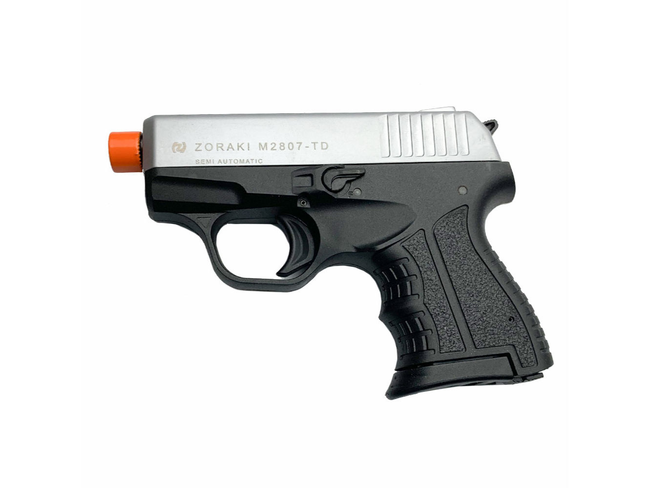 Zoraki M2807 8mm Semi Automatic Front Firing Blank Gun, Silver