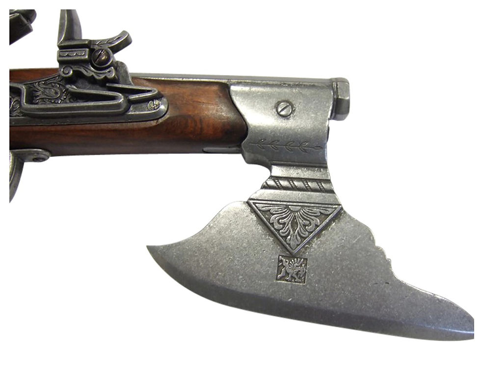 Miniatura: Denix 17th Century German Axe Non Firing Pistol axe detail