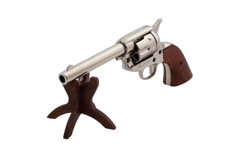 Denix SAA Colt 1873 5.5 inch Barrel Non-Firing Revolver in Nickel Finish