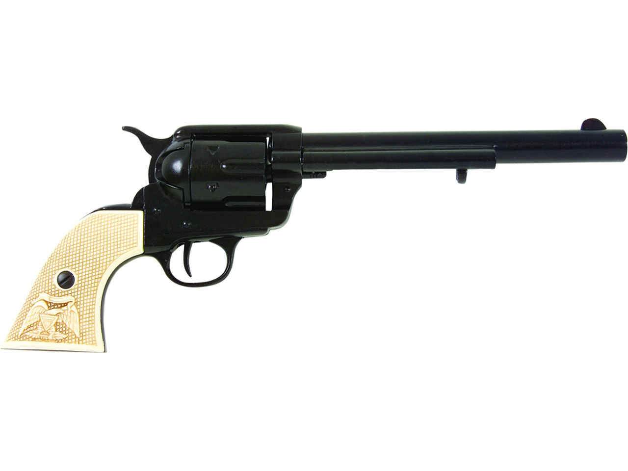 Denix 1873 SAA Colt Cavalry 7.5" Non Firing Revolver in Black Finish right side