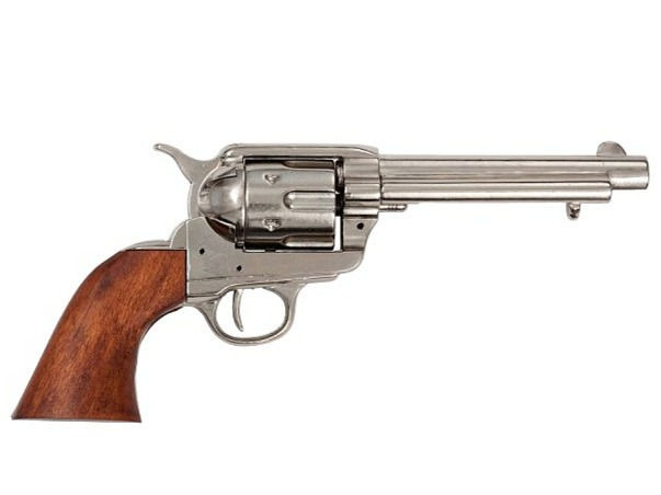 Denix SAA Colt 1873 5.5 inch Barrel Non-Firing Revolver in Nickel Finish