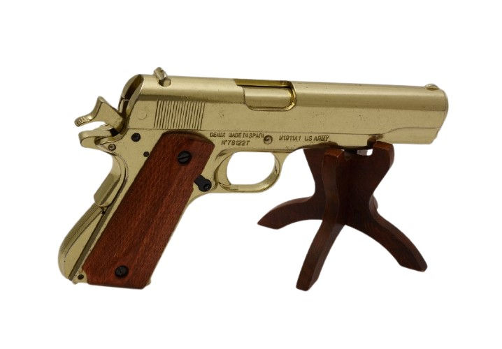 Hình thu nhỏ: Denix 1911A1 Field Strippable Non-Firing Gun in Gold Finish back right side