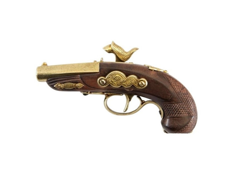 Civil War Philadelphia Derringer Cap Firing Replica Brass Finish