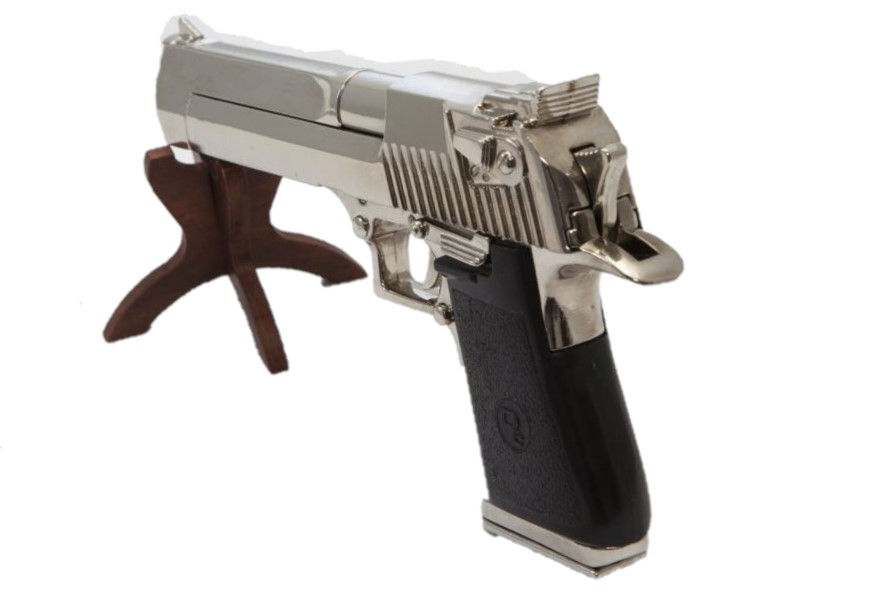 الصورة المصغرة: Denix Desert Eagle M1982 Non Firing Prop Gun in Nickel Finish back view