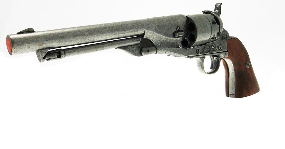 الصورة المصغرة: Denix 1860 American Civil War Army Non Firing Revolver in Antique Grey barrel detail