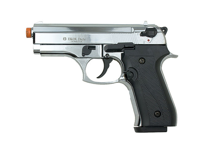 EKOL Dicle 8000 9mm Semi Automatic Front Firing Blank Gun, Nickel
