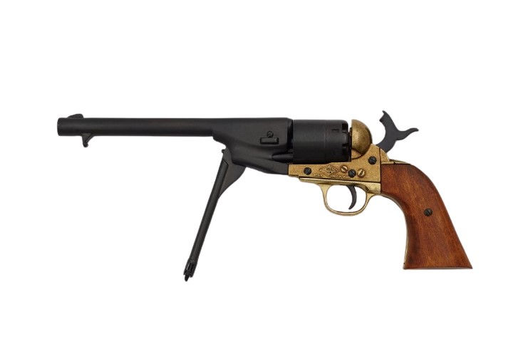 サムネイル： Denix 1860 American Civil War Army Non Firing Revolver in Brass Finish different angle with lever released