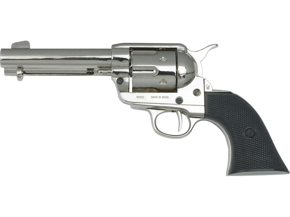 サムネイル： Denix 1873 Colt SAA Fast Draw Non Firing Revolver in Polished Nickel left side