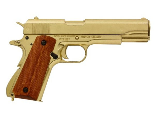 Denix 1911A1 Field Strippable Non-Firing Gun in Gold Finish right side
