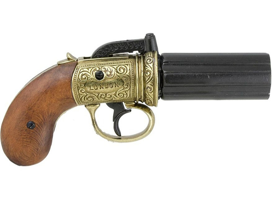 الصورة المصغرة: Denix 1840 6 Barrel Pepper-Box Non Firing Revolver right side