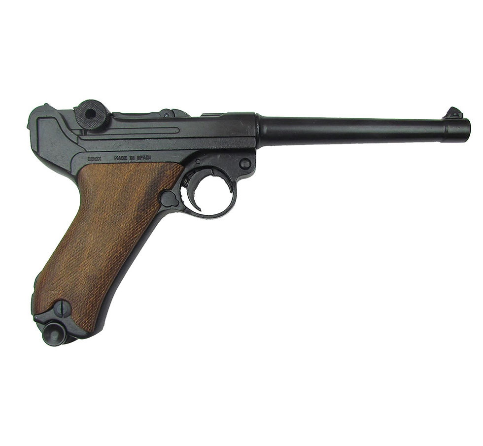 Denix German Luger Naval P-08 Non Firing Gun With Wood Grips