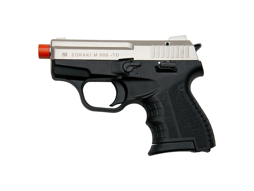 Thumbnail: Zoraki M906 Semi Automatic 9mm Front Firing Blank Gun, Satin