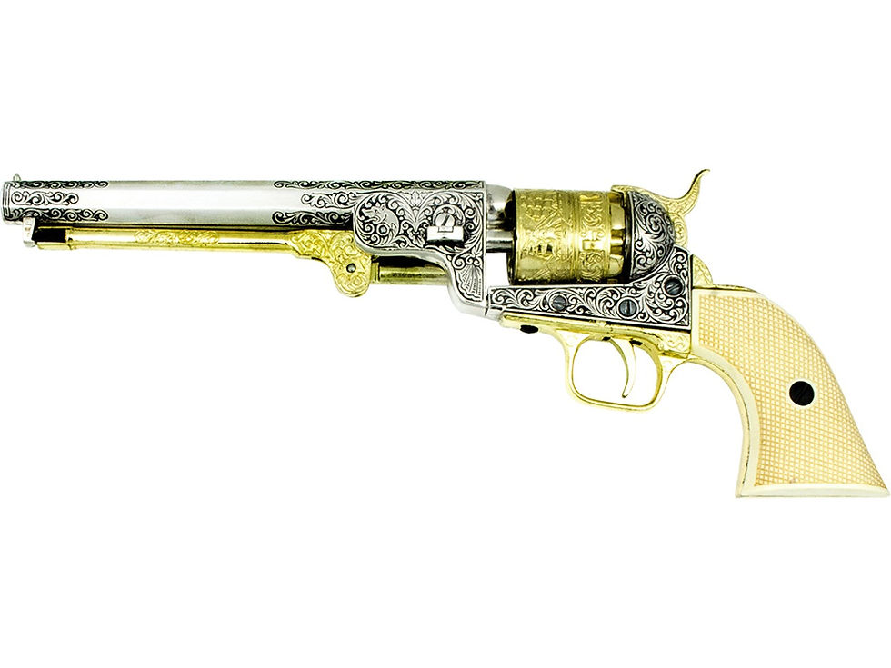 Denix Civil War 1851 Navy Engraved Non-Firing Revolver 2 Tone Finish