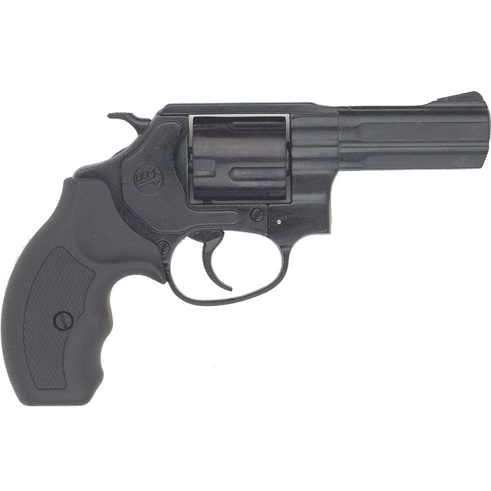 Bruni 380 3 inch Barrel Blank Firing Revolver in Black Finish