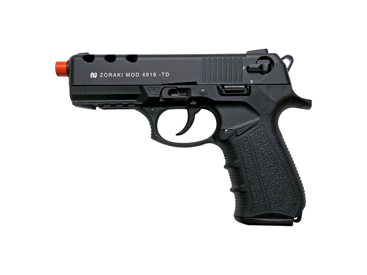 ZORAKI M4918 9mm Semi Automatic Front Firing Blank Gun, Black