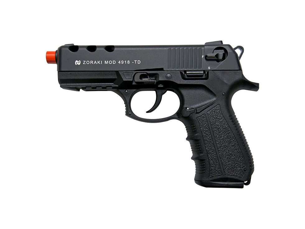 ZORAKI M4918 9mm Semi Automatic Front Firing Blank Gun, Black