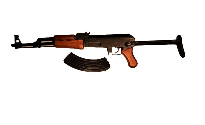 Miniaturebillede: Denix Russian AK-47 Non Firing Assault Rifle With Folding Stock with unfolded stock and magazine removed