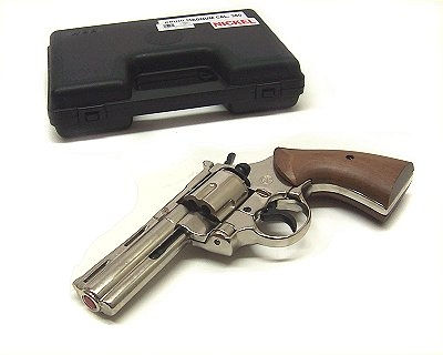 Bruni 9mm Magnum Blank Firing Revolver in Nickel Finish