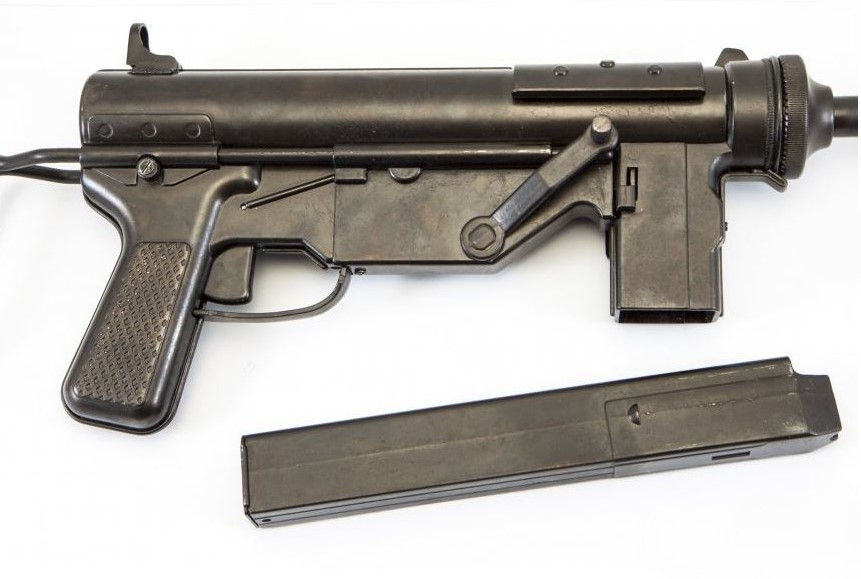 Miniaturebillede: Denix Non Firing Military M3 "Grease Gun" Sub Machine Prop Gun magazine removed