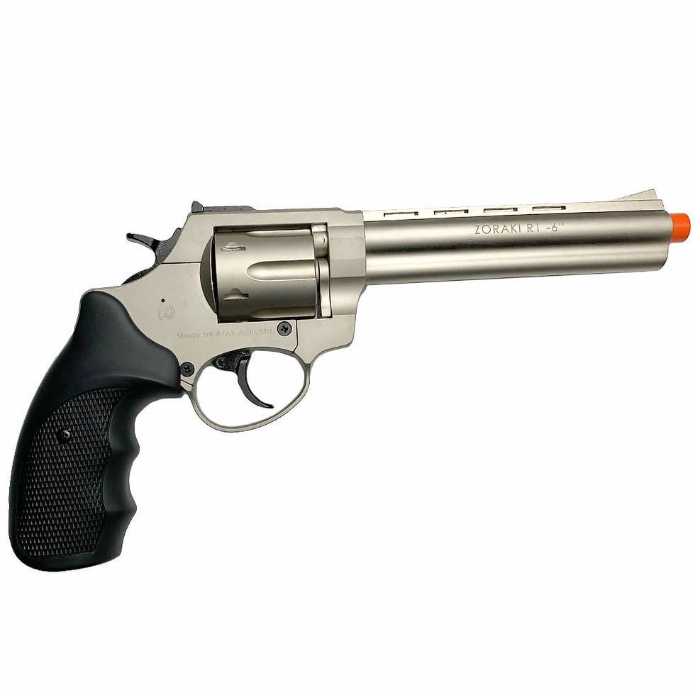 Miniaturebillede: Zoraki R1 6-Inch Barrel Front Firing Blank Revolver, Satin