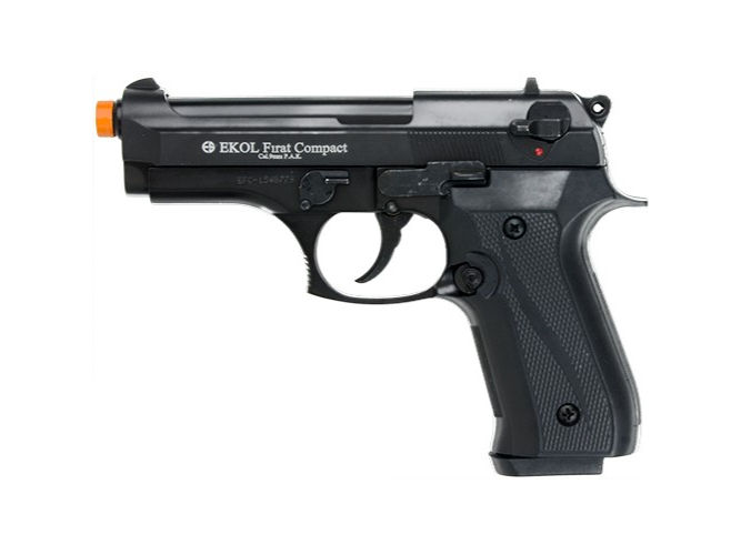 EKOL Firat Compact 9mm Semi Automatic Blank Firing Gun, Black